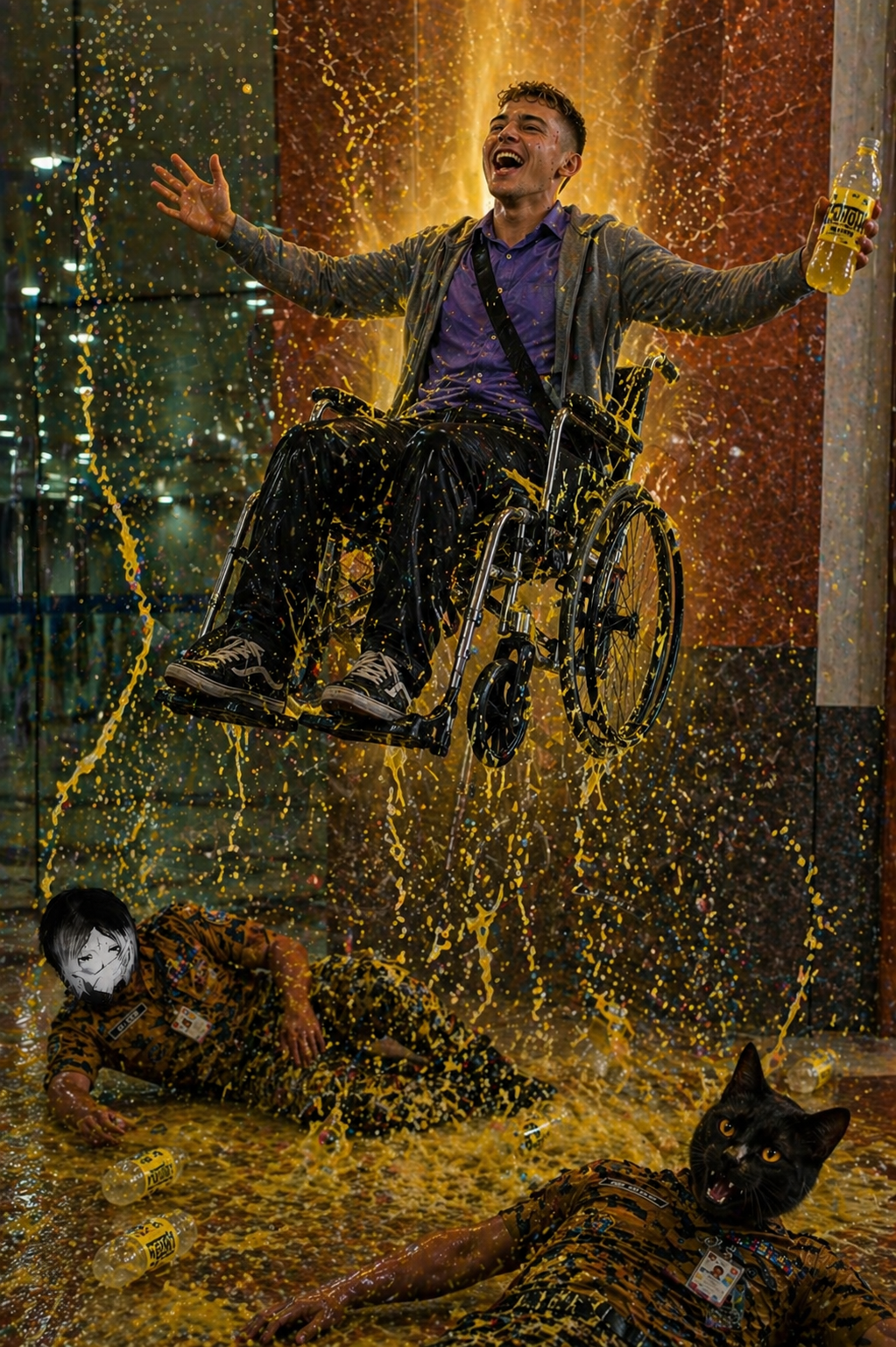 Коляска в золотом дожде, два слуги у его ног